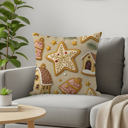 Festive Christmas Cookie Designs Decorative Pillow