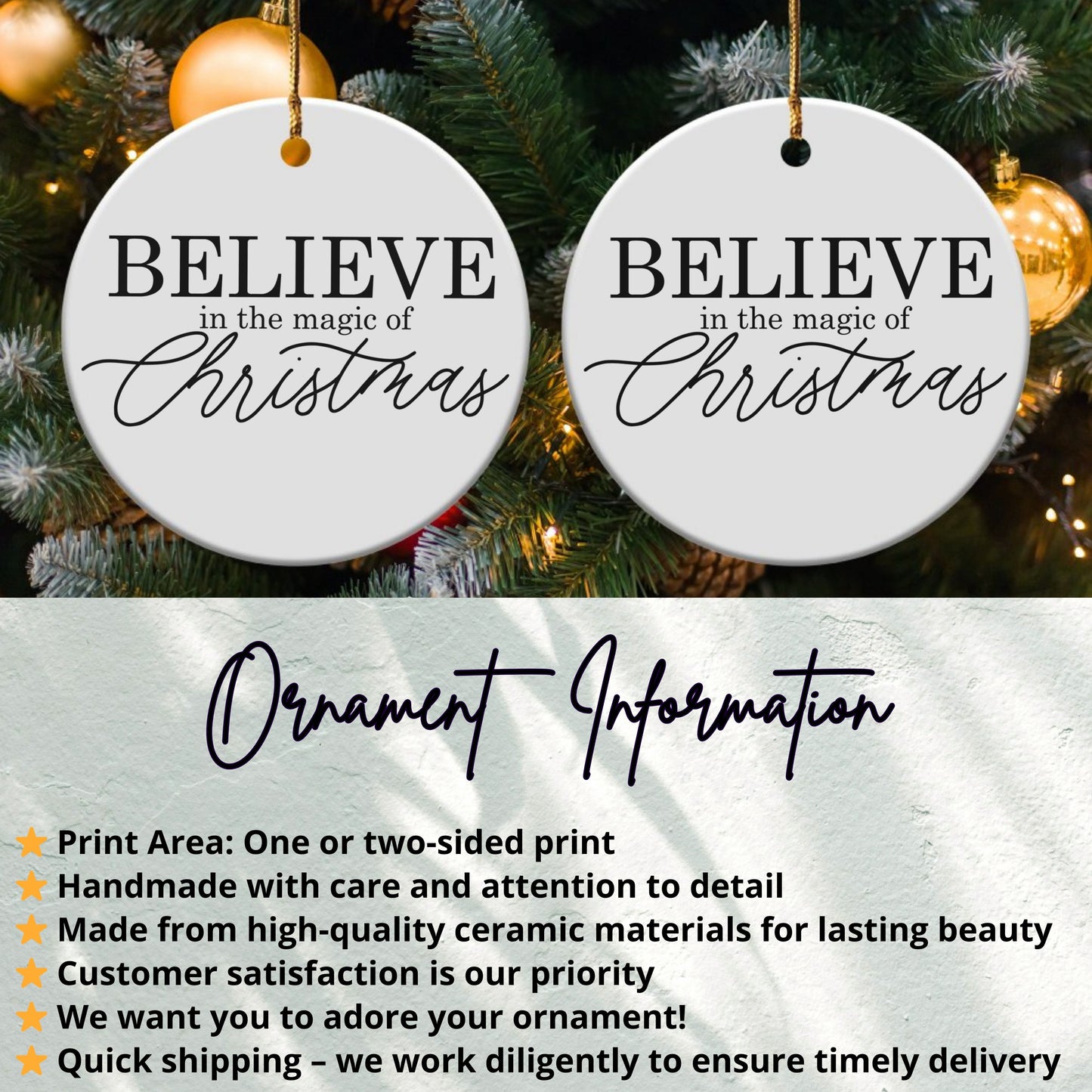 Believe in the Magic of Christmas Ornament product