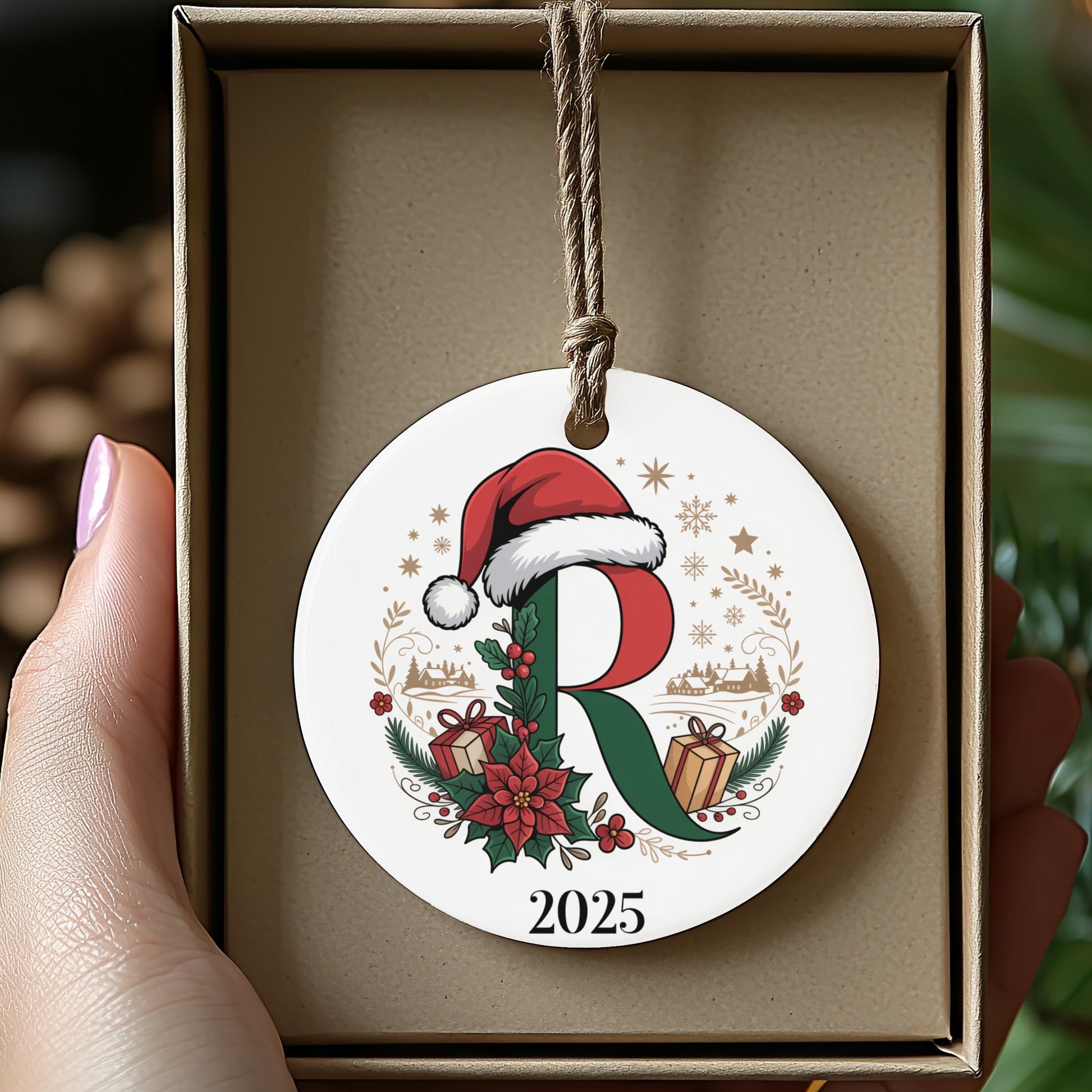 Festive Personalized Christmas Ornament 2025 product type
