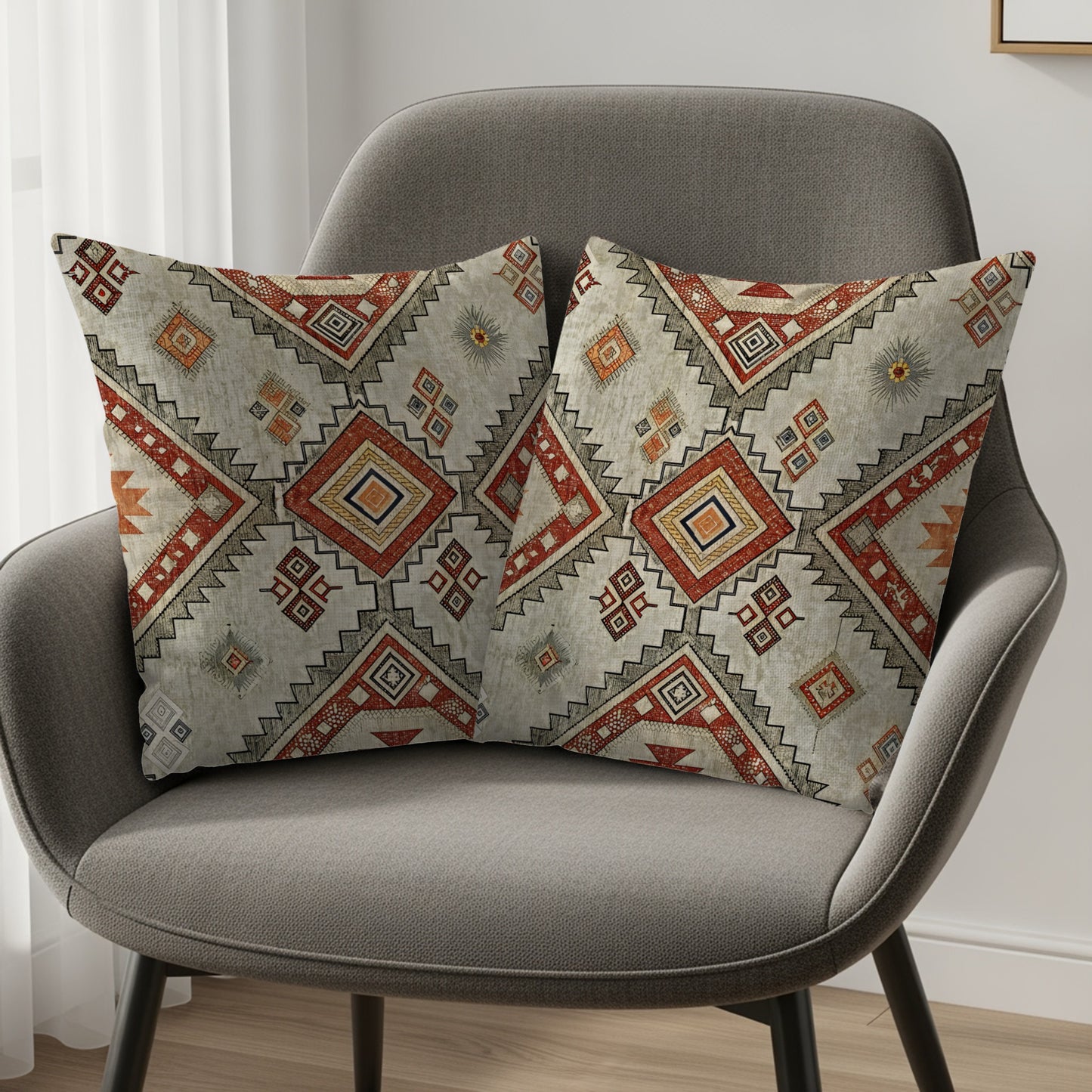 Southwestern Geometric Pattern Design Cushion Cover