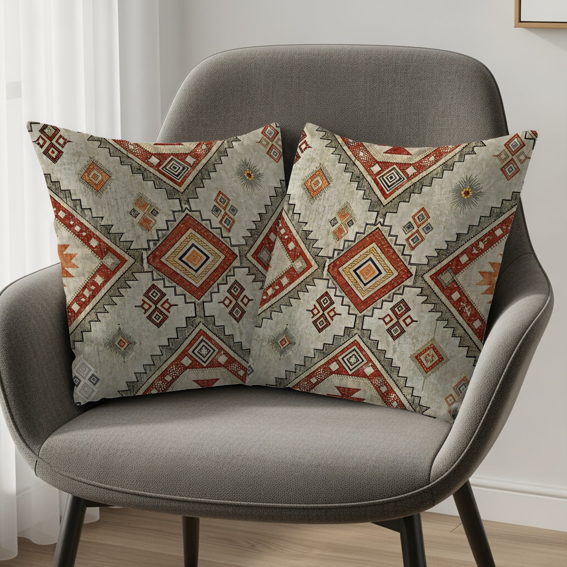 Southwestern Geometric Pattern Design Cushion Cover