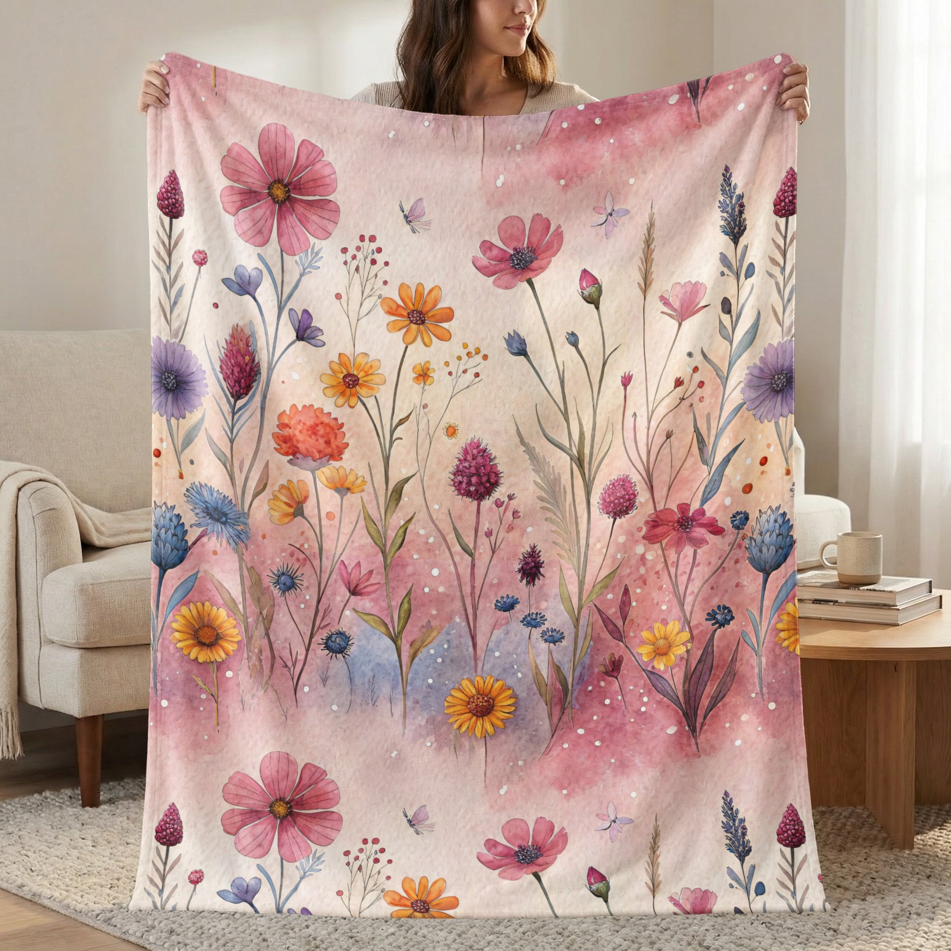 Watercolor Wildflower Meadow Delicate Floral Pattern - Walk Greener