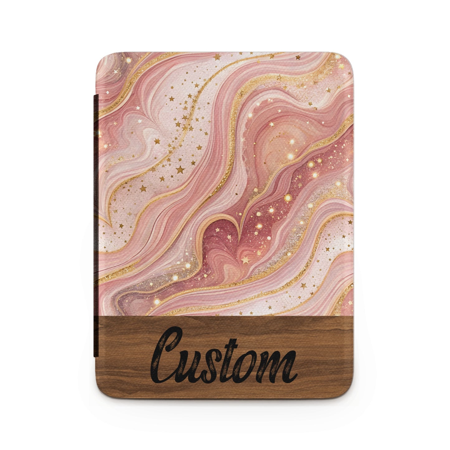 Custom Pink and Gold Starry Waves Design Product