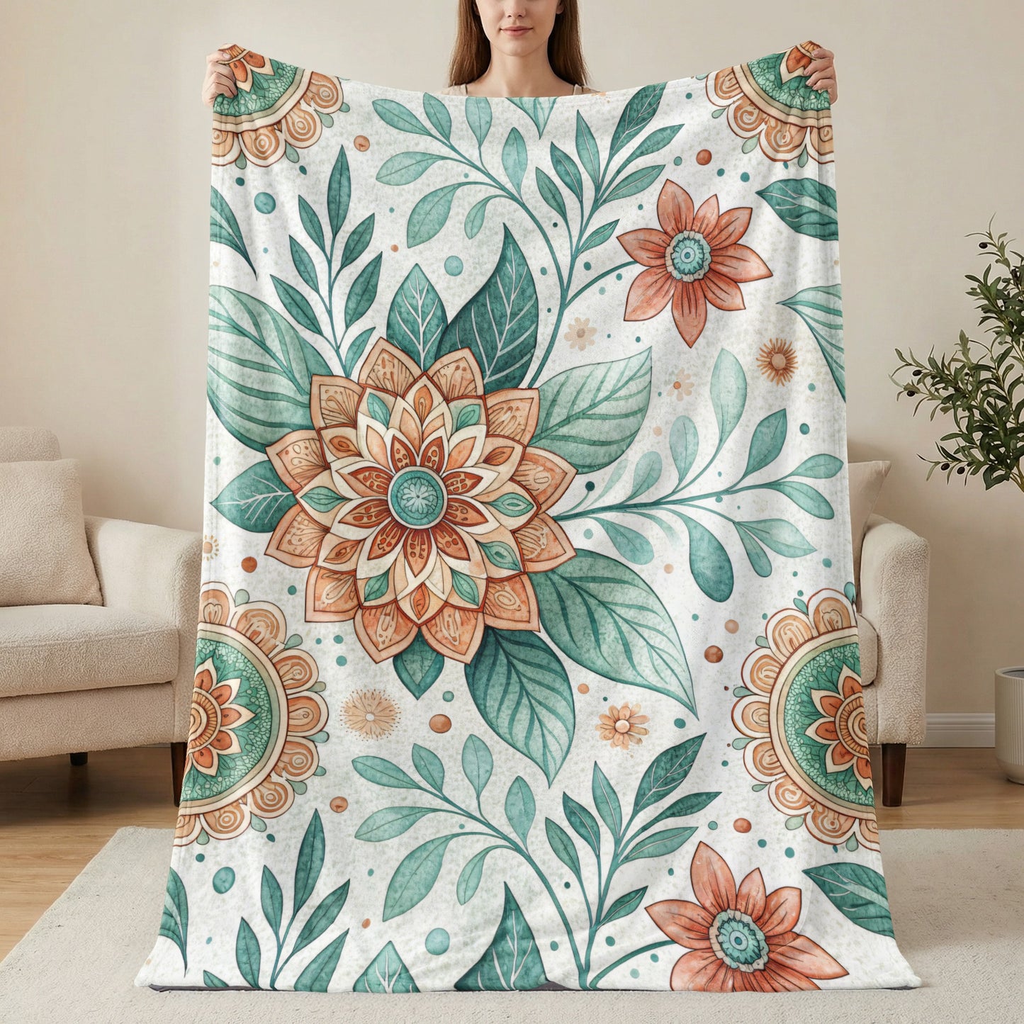 Artistic Floral Pattern Design in Watercolor Illustration - Walk Greener