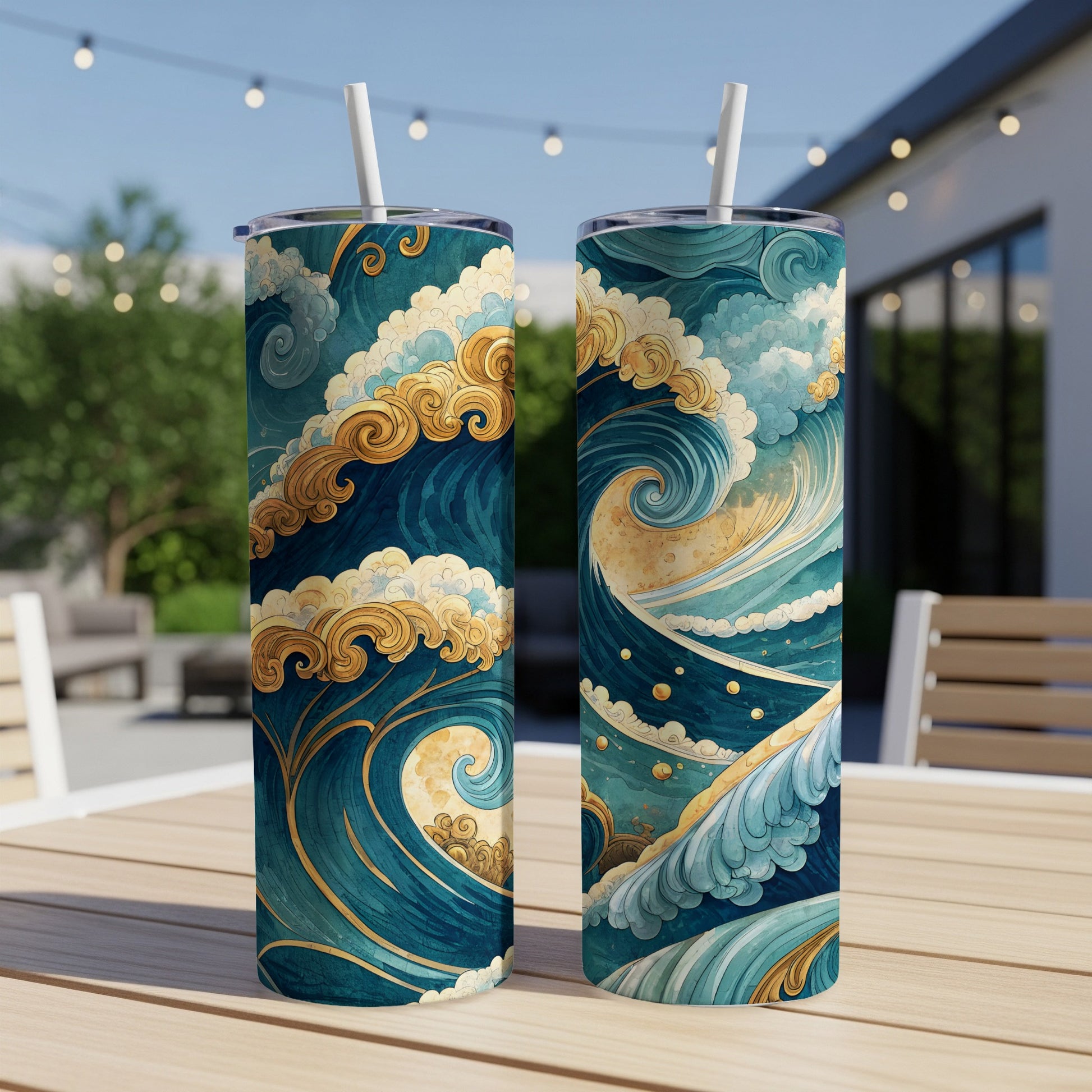 Ocean Wave Art Double-Walled Insulated Tumbler