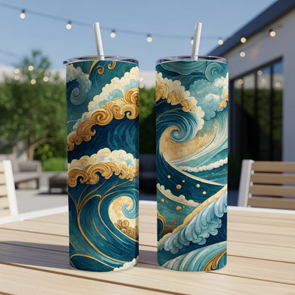 Ocean Wave Art Double-Walled Insulated Tumbler