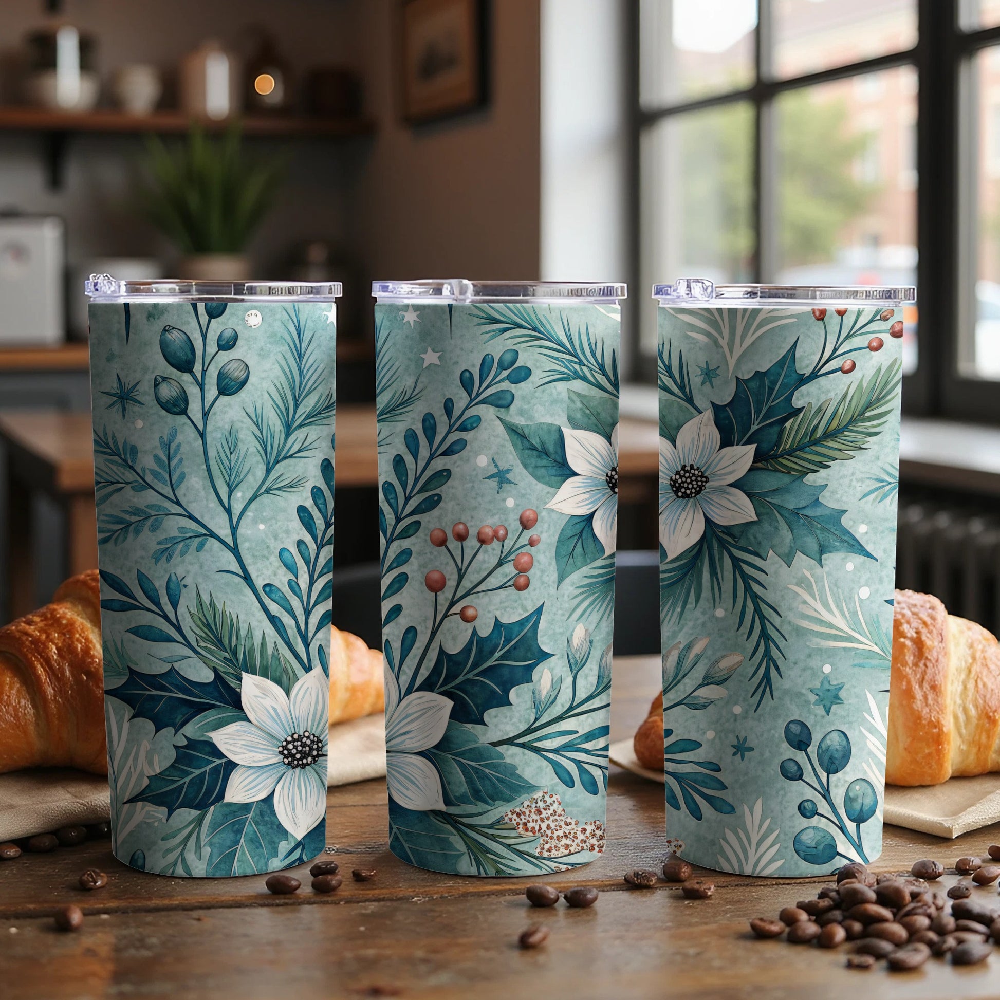 Botanical Floral Pattern Insulated Tumbler Product