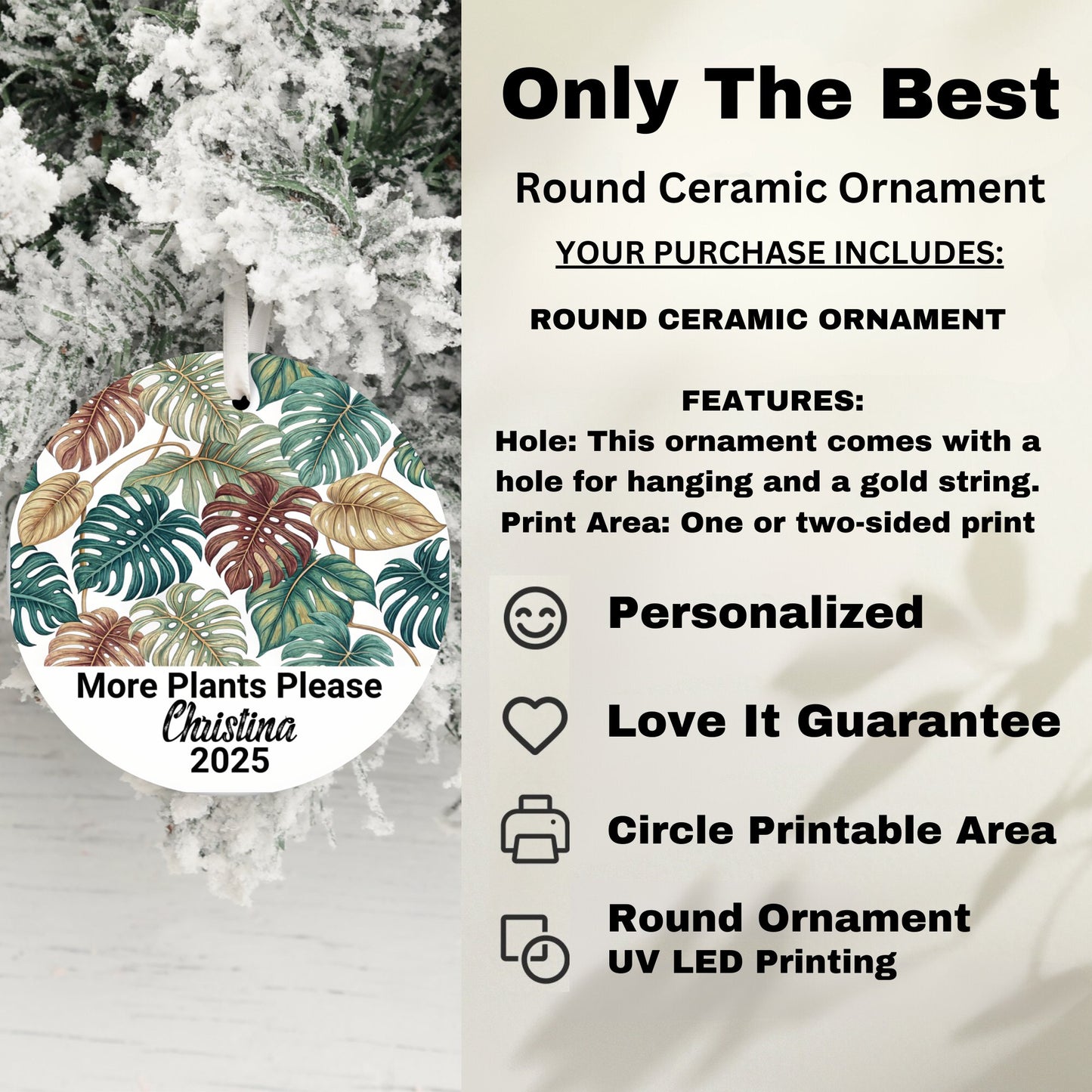 More Plants Please Personalized Round Ornament product