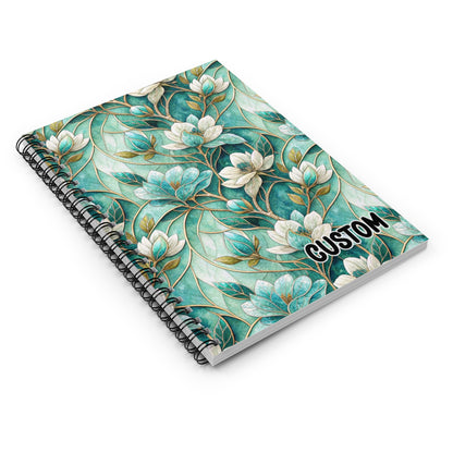 Custom Floral Spiral Notebook with Artistic Design