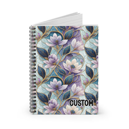 Elegant Floral Design Spiral Bound Custom Notebook