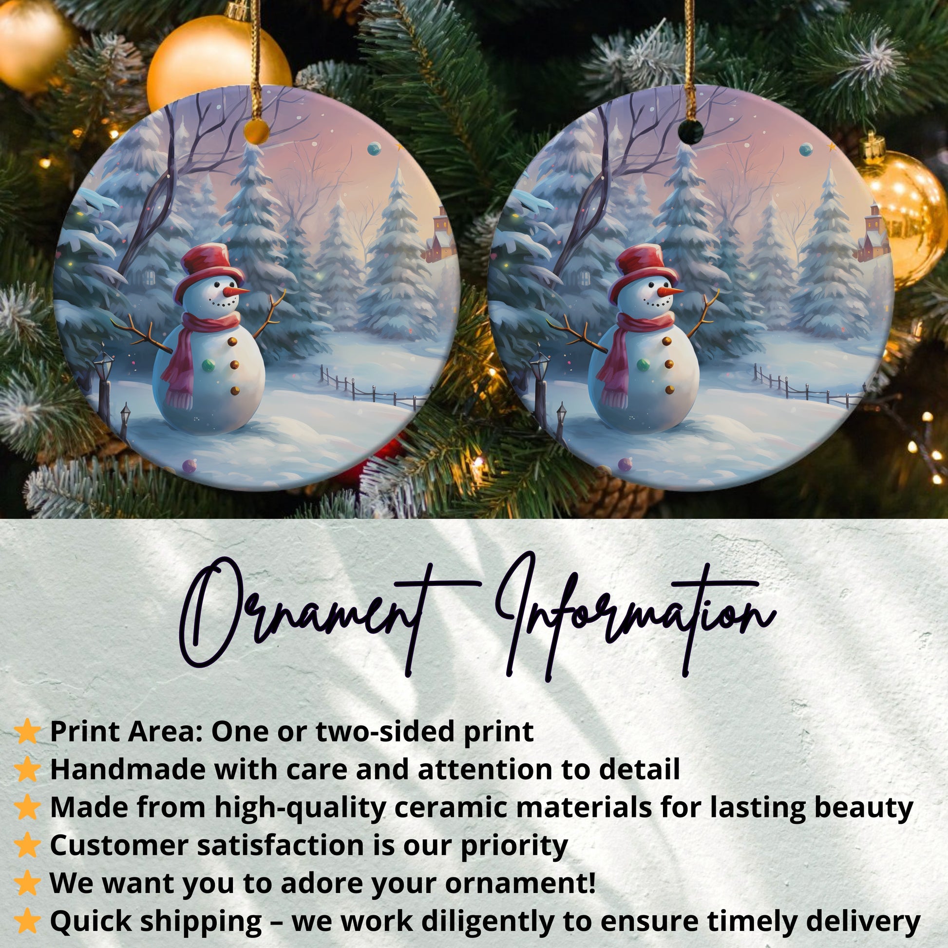 Snowman Scene Christmas Tree Hanging Ornament product