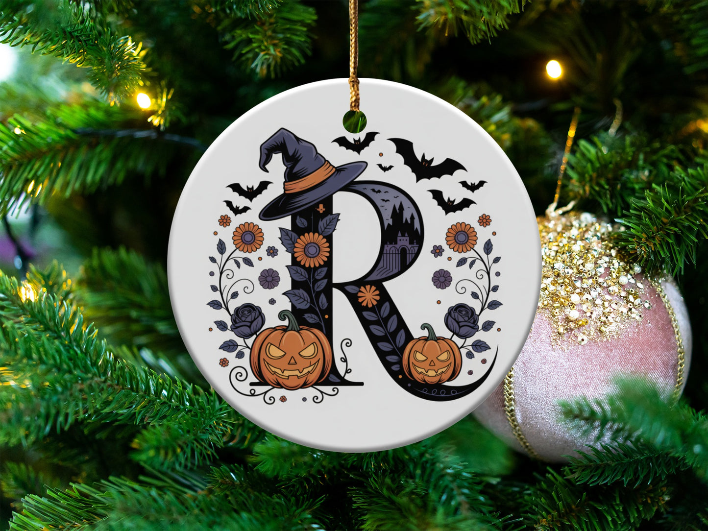 Halloween Themed Personalized Initial Ornament product