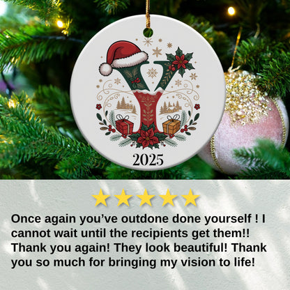 Merry Christmas 2025 Santa Hat Ornament product type