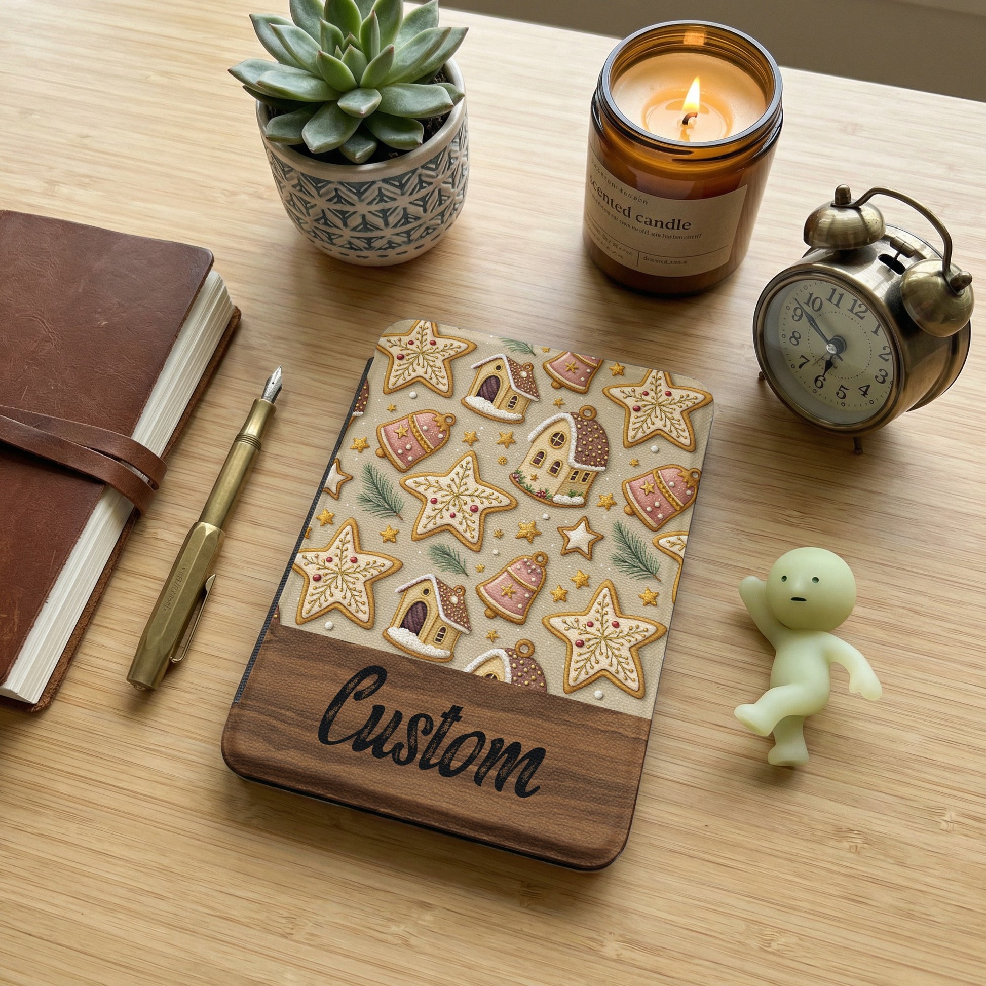 Festive Custom Star and House Design Notebook