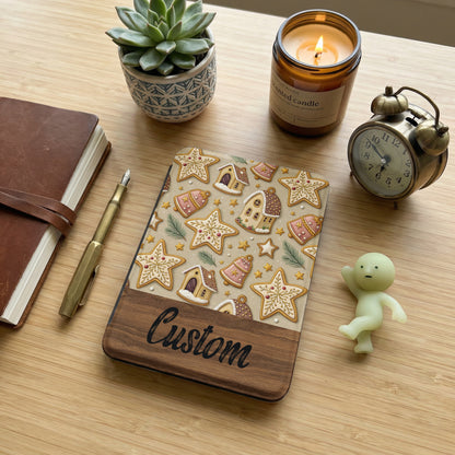 Festive Custom Star and House Design Notebook