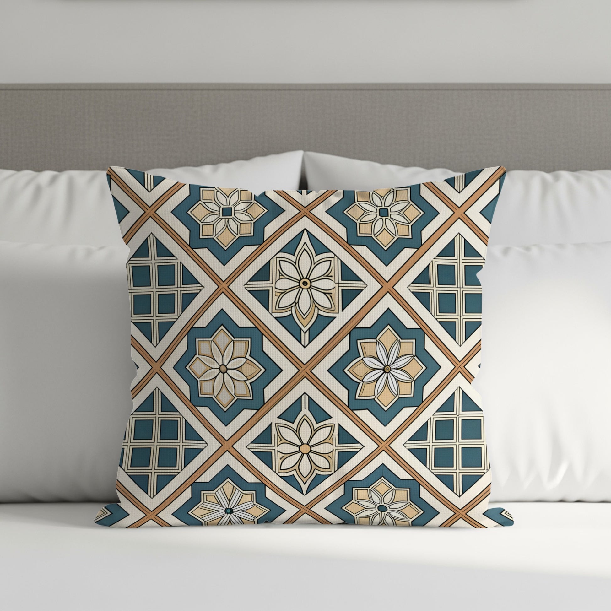 Elegant Floral Geometric Pattern Pillows & Pillow Cases - Walk Greener
