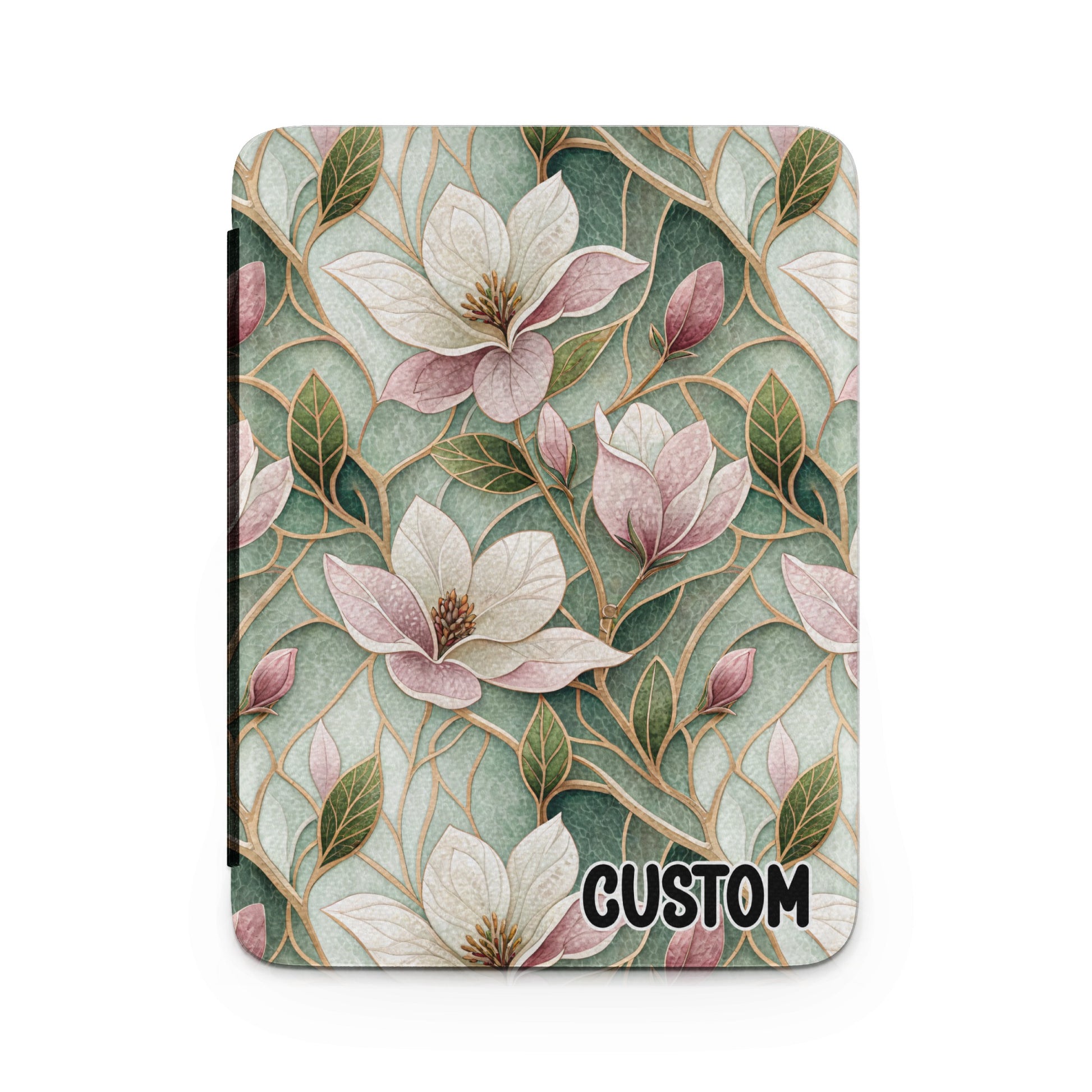 Magnolias and Leaves Design Custom Notebook
