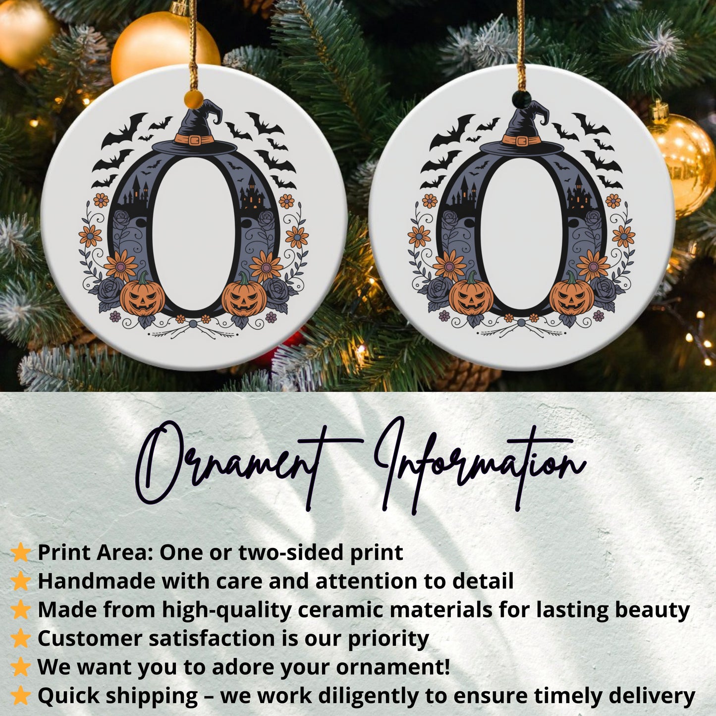 Halloween Pumpkin Decorated Personalized Ornament product