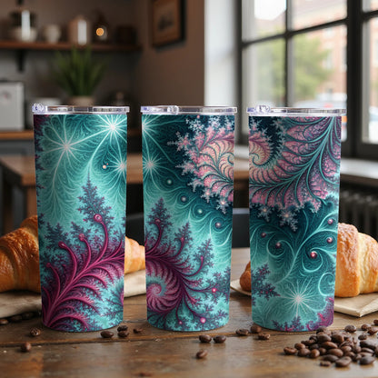 Vibrant Abstract Swirl Floral Patterns Travel Tumblers
