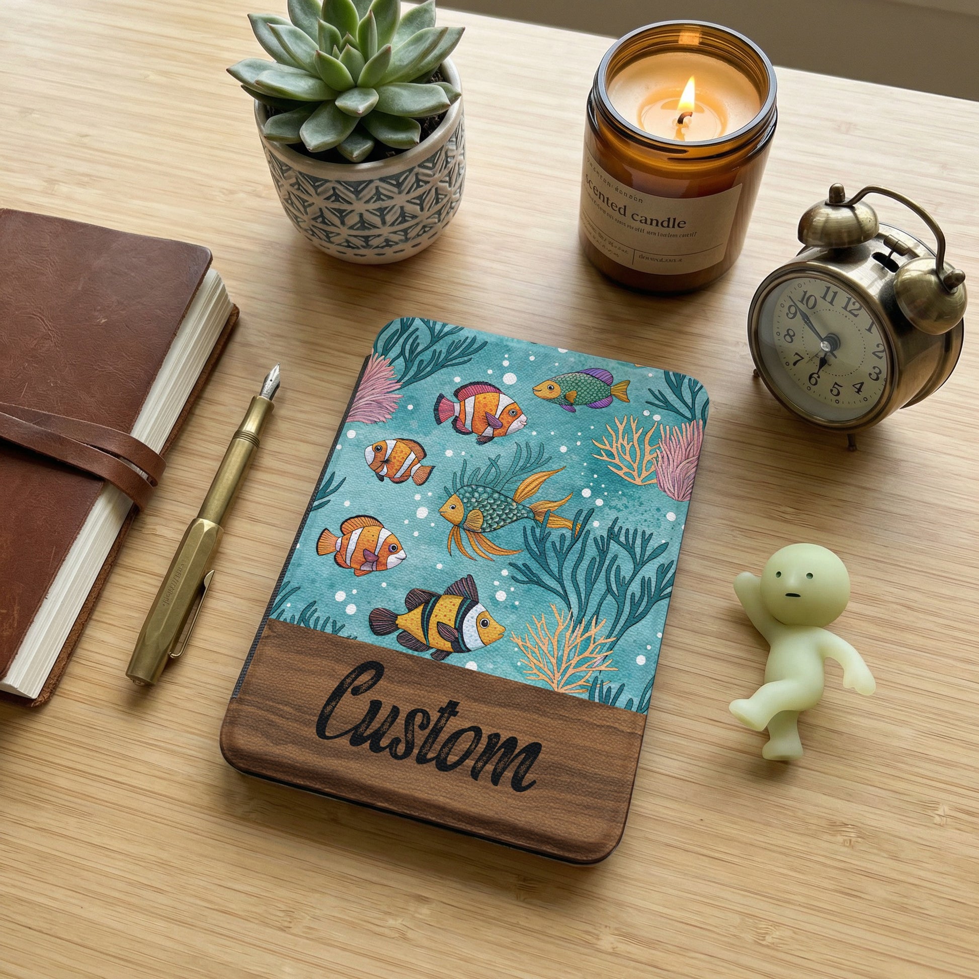 Custom Tropical Fish Design Hard Cover Notebook