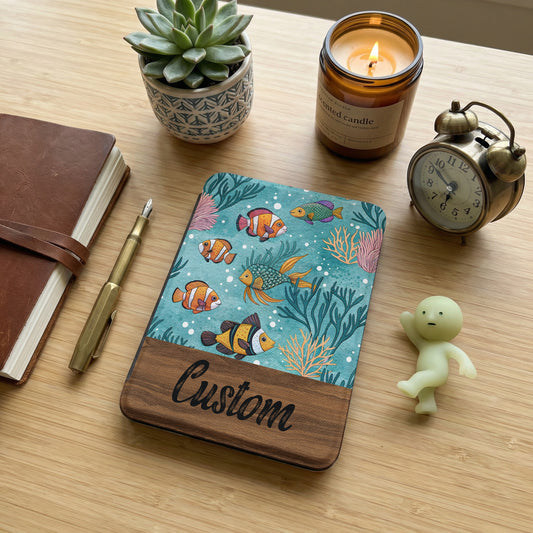Custom Tropical Fish Design Hard Cover Notebook
