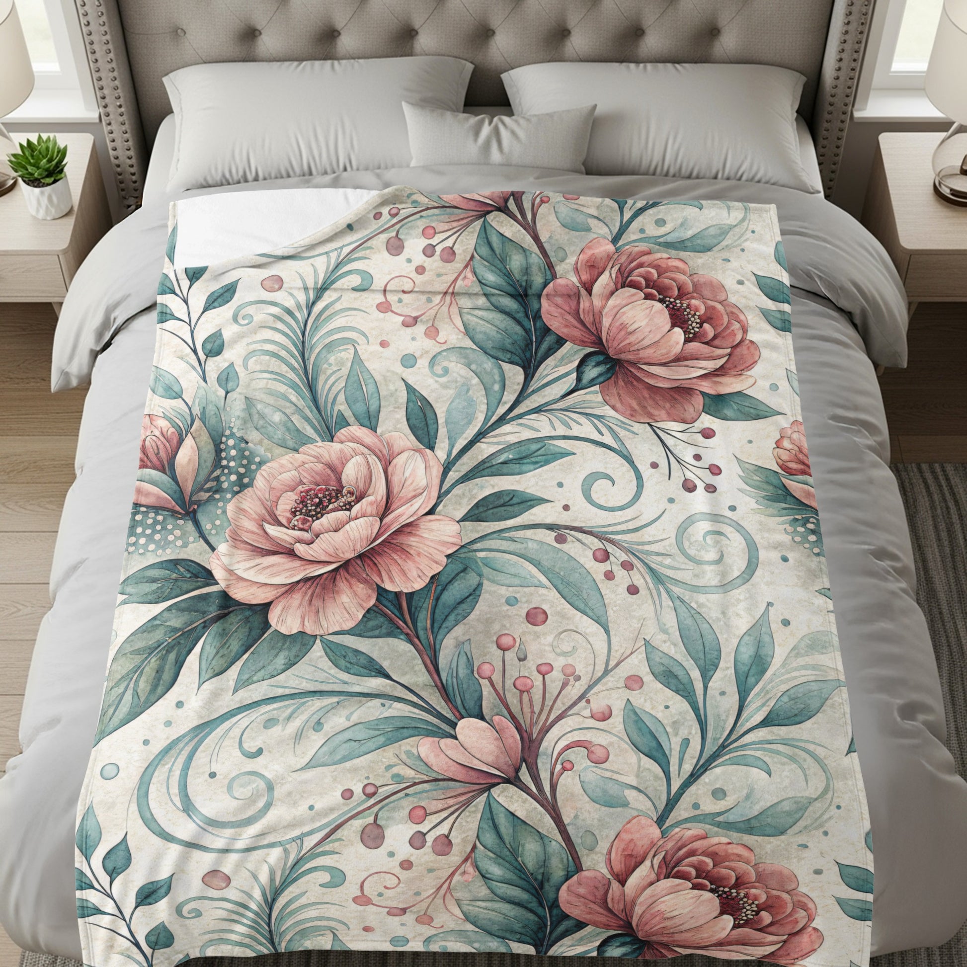 Watercolor Floral Design with Elegant Pink Flowers - Walk Greener