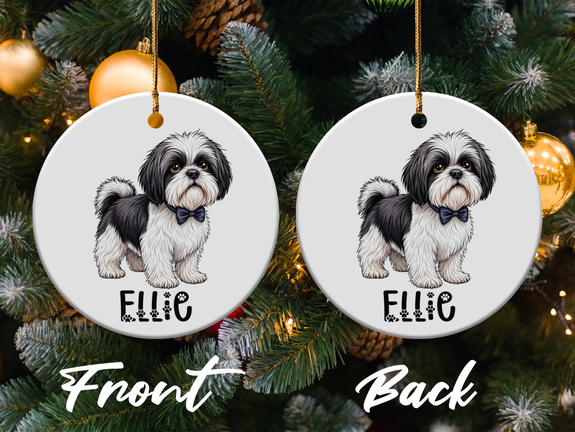 Personalized Shih Tzu Dog Christmas Ornament product