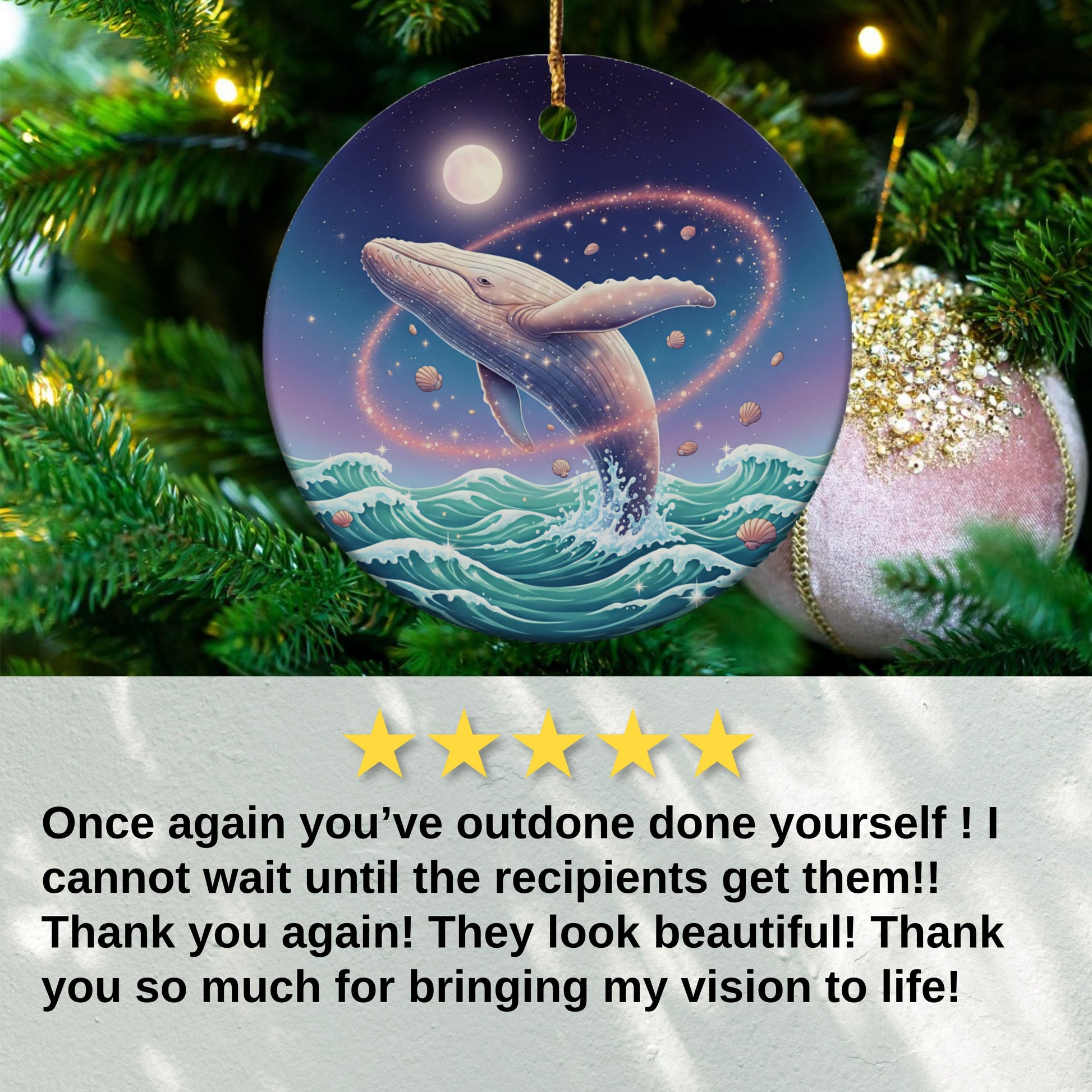 Majestic Whale Ornament with Night Sky product type