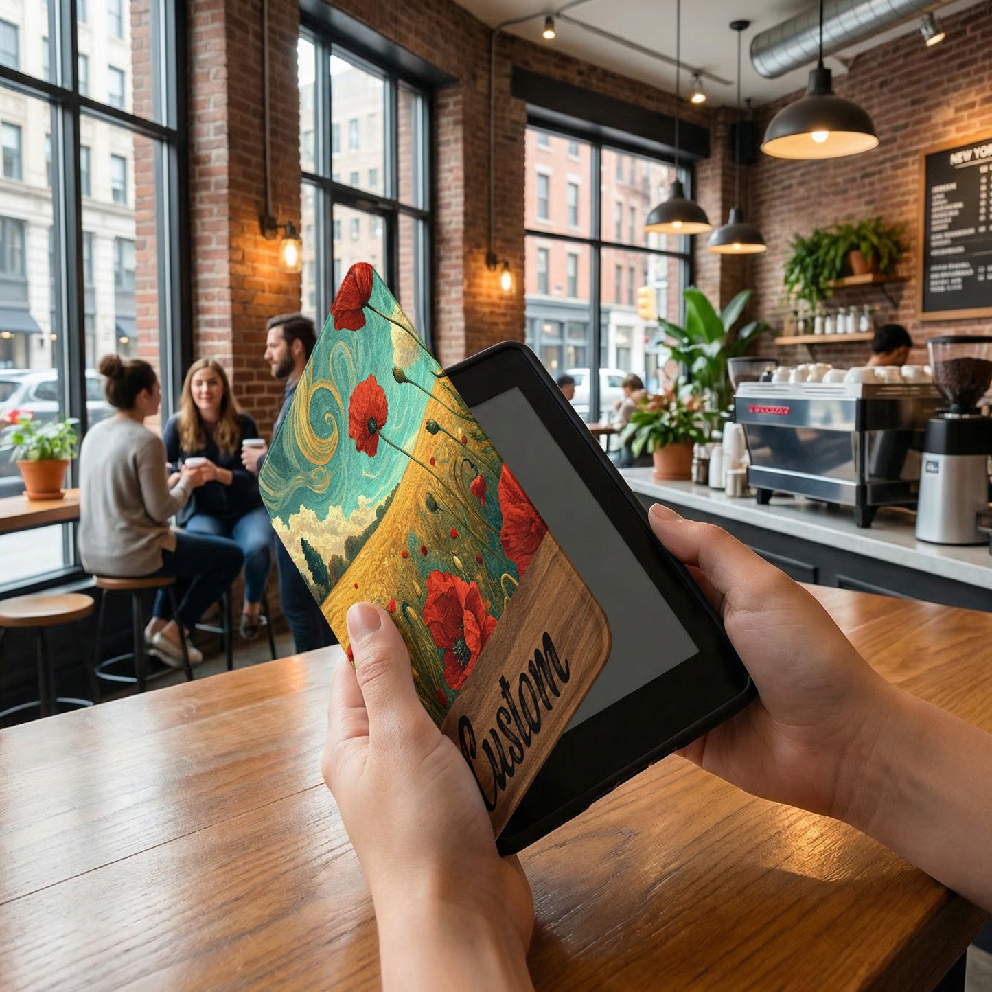 Custom Tablet Cover with Artistic Field Design