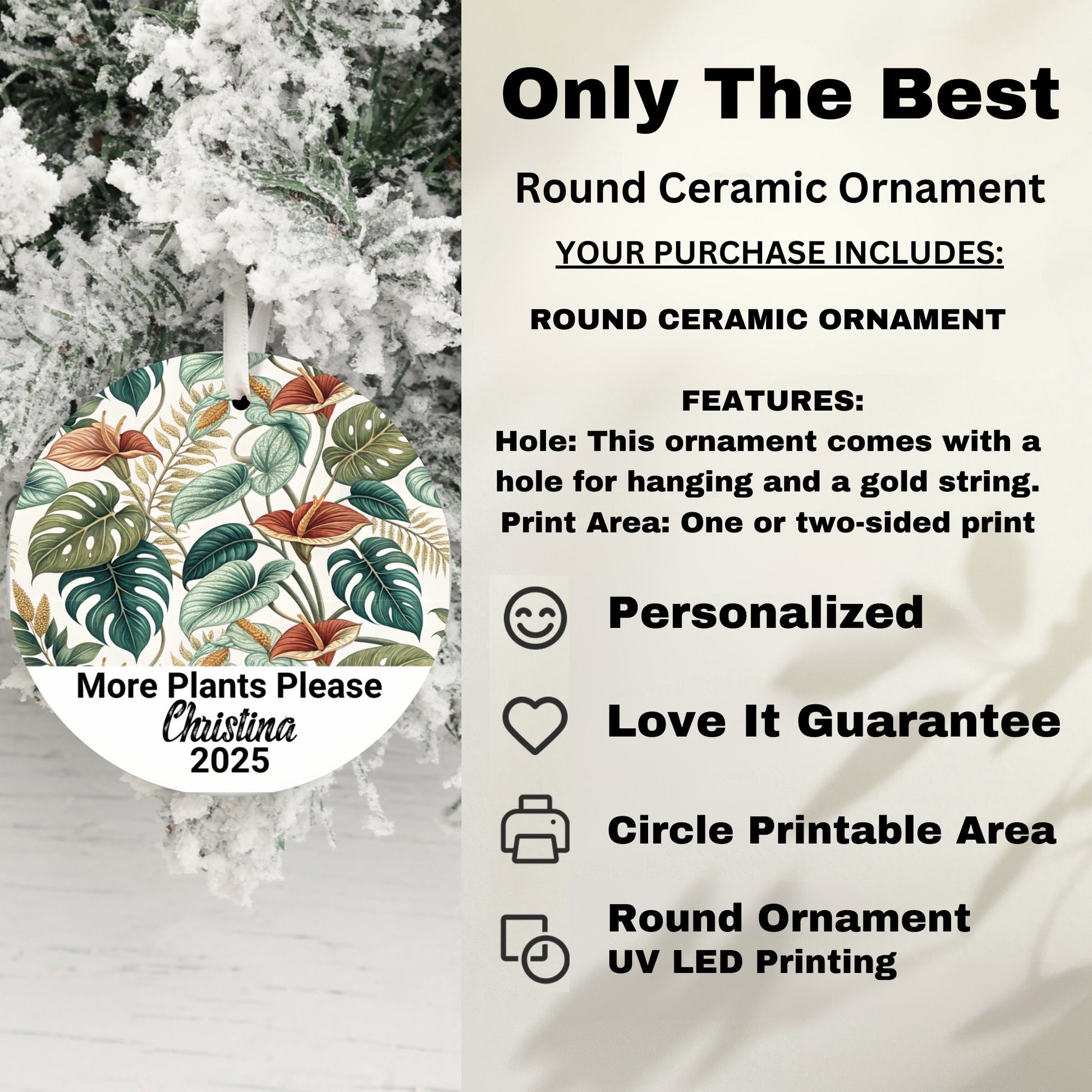 More Plants Please Personalized Round Ornament product