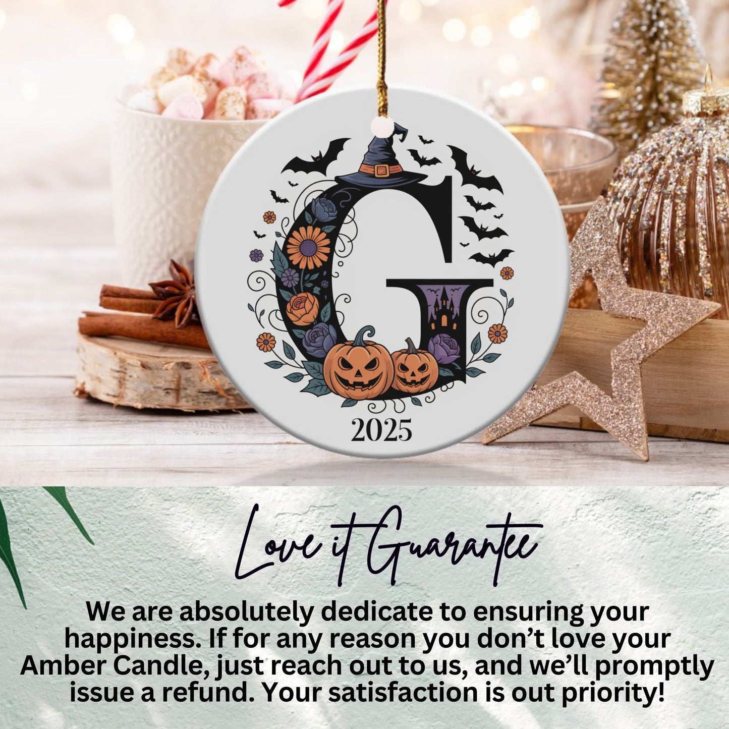Personalized Halloween Letter G 2025 Ornament product