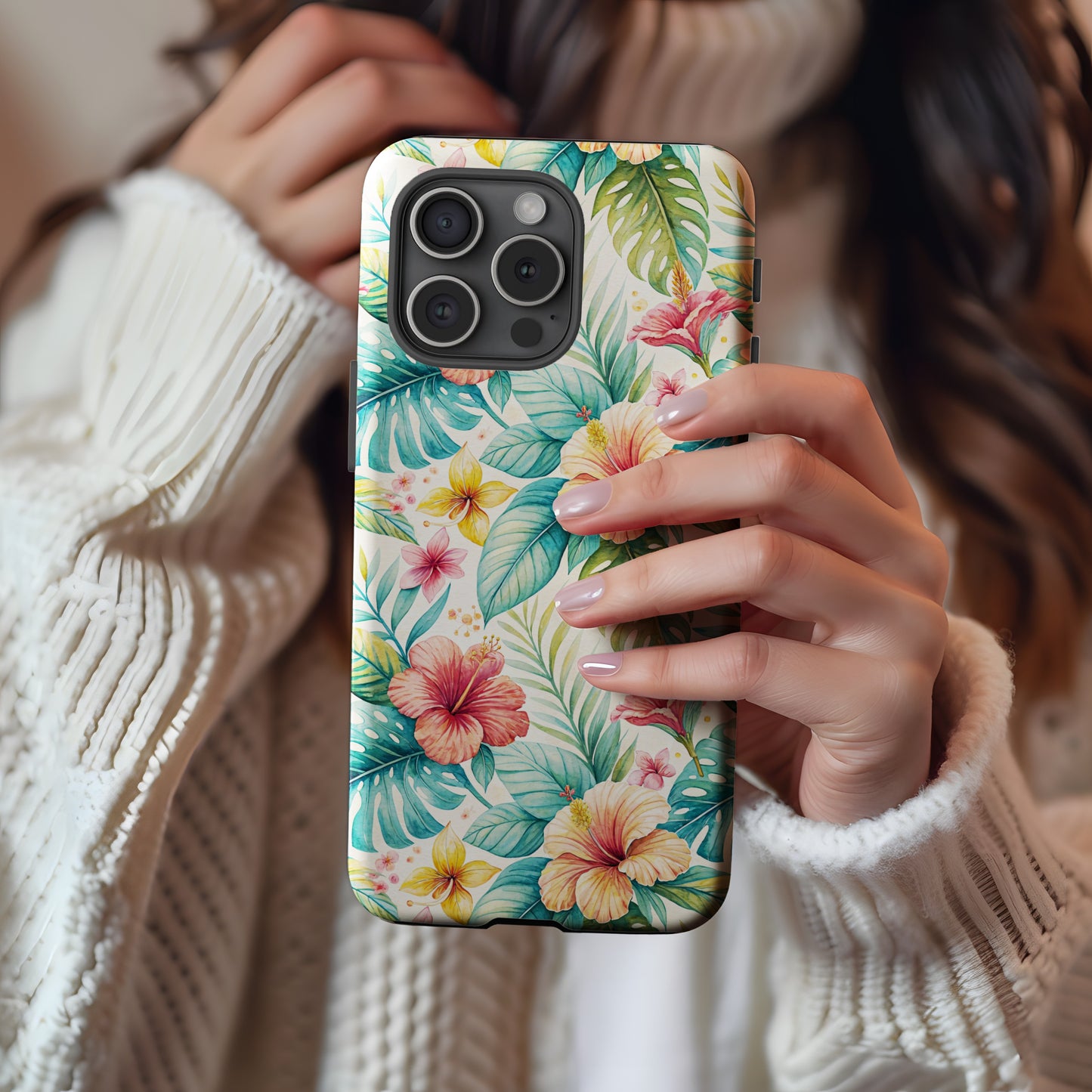 Floral Tropical Design Protective iPhone Case Cover