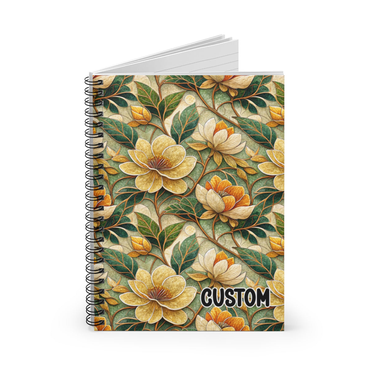 Floral Patterned Custom Design Spiral Bound Notebook