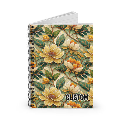 Floral Patterned Custom Design Spiral Bound Notebook