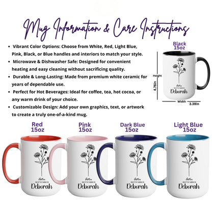 Customizable Colorful Handle Ceramic Mug 15oz