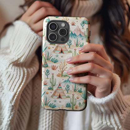 Colorful Desert Teepee Art Themed Phone Case