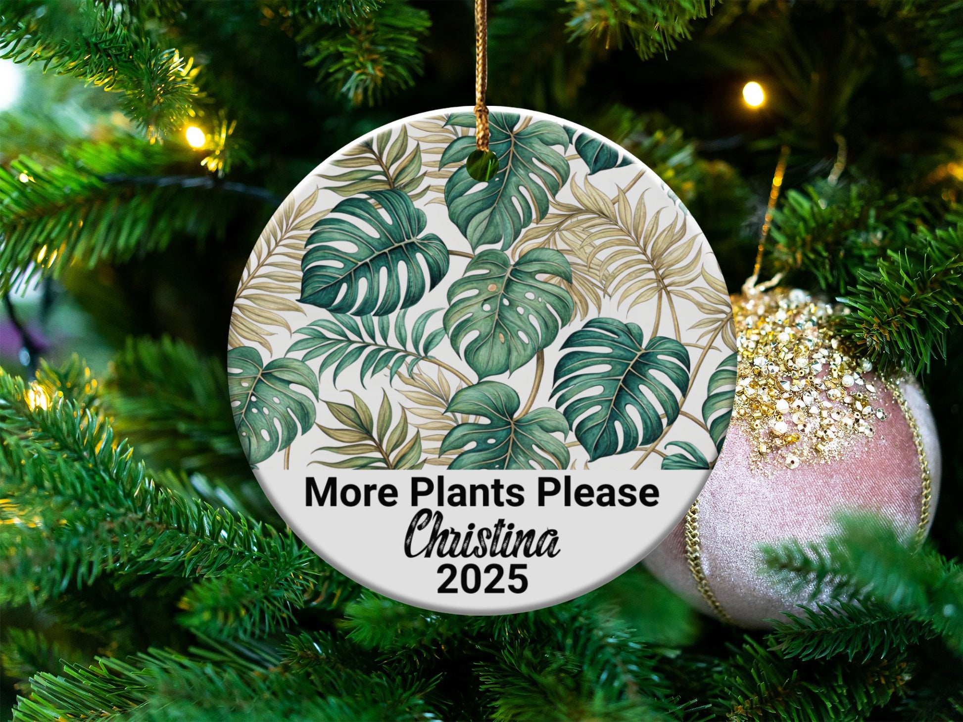 More Plants Please Custom Christmas Ornament product type