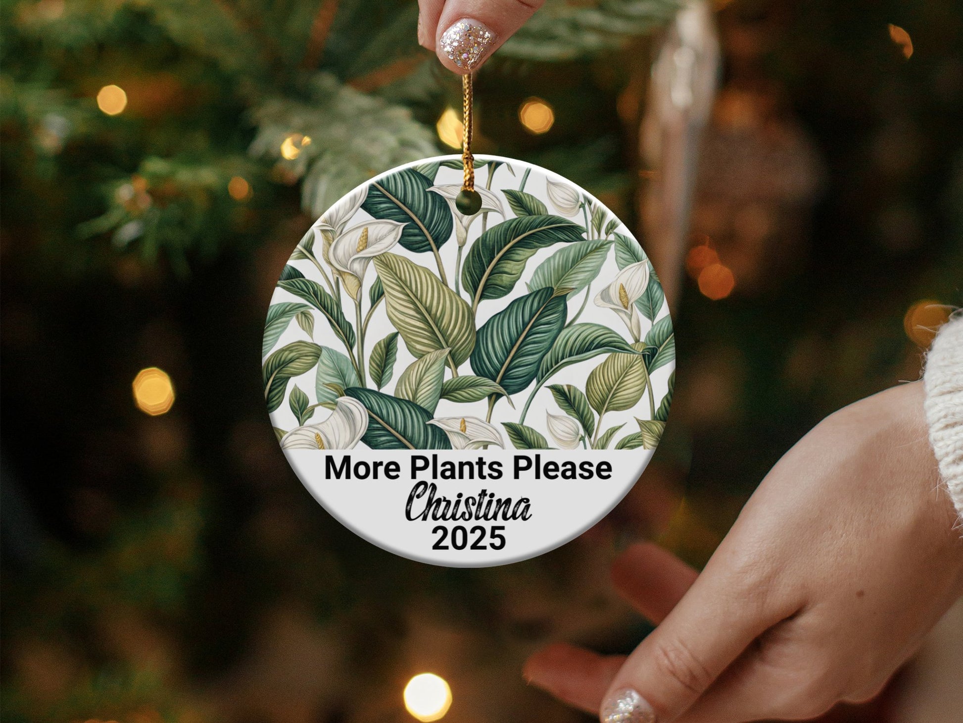 Personalized More Plants Please 2025 Holiday Ornament product