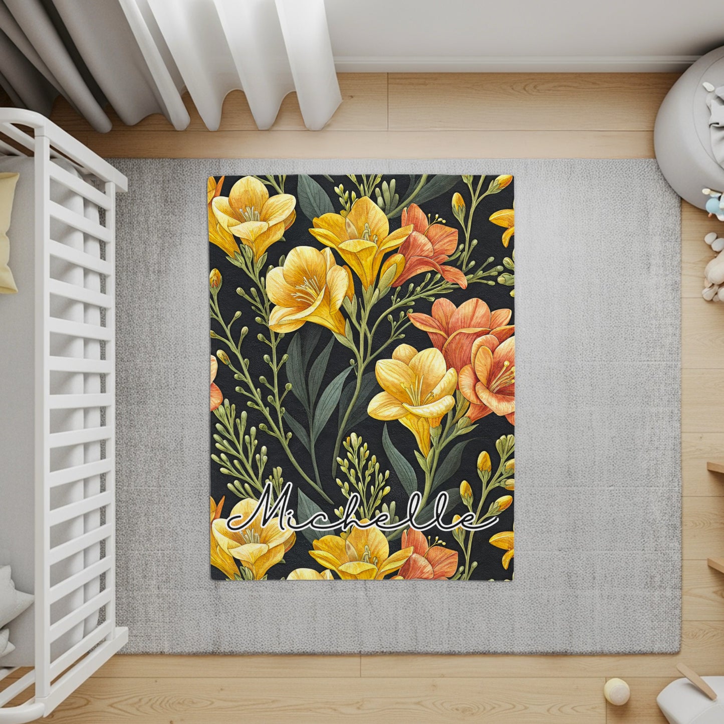 Floral Custom Name Design Perfect Gifts Custom Blanket - Walk Greener