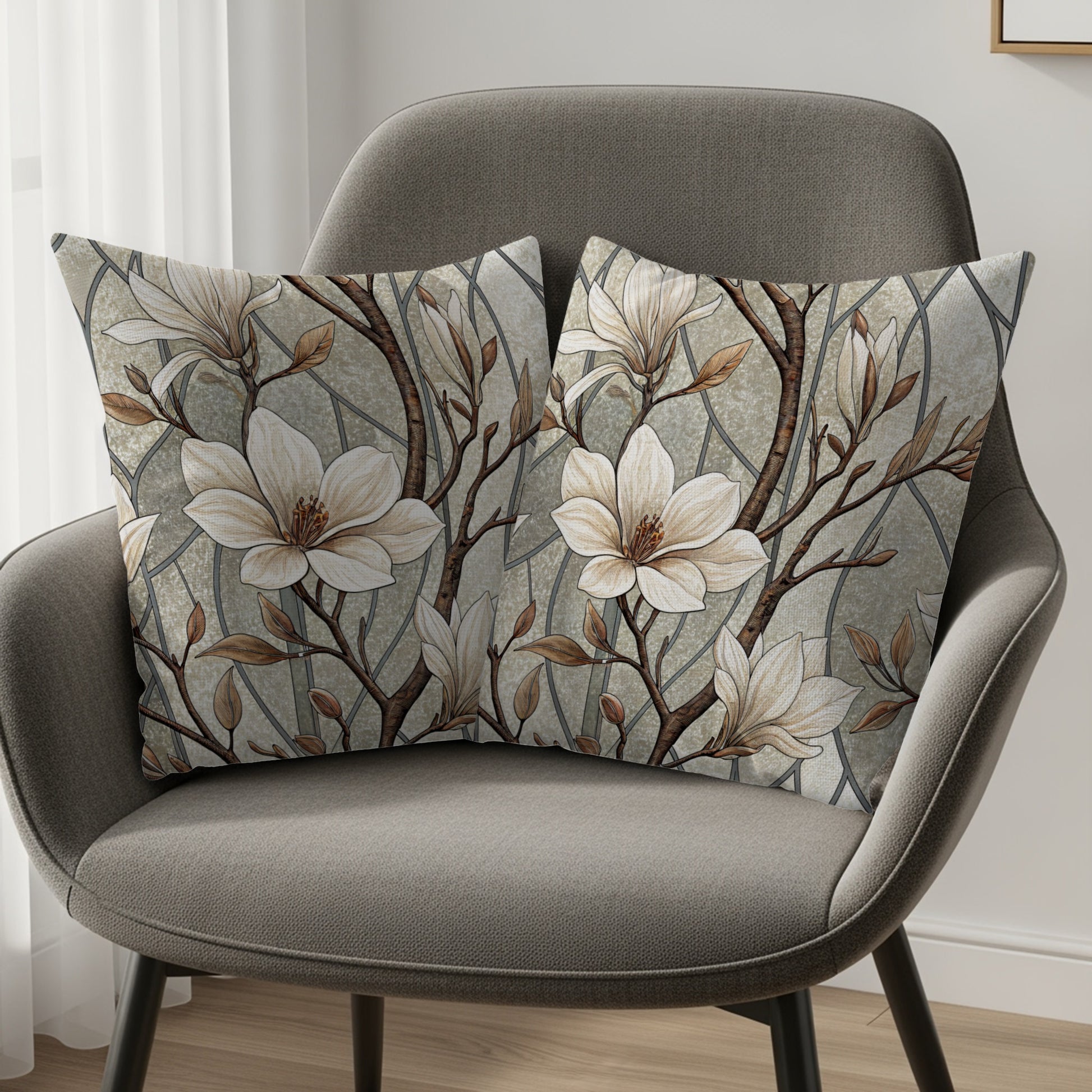 Floral Art Design Decorative Throw Pillow Covers