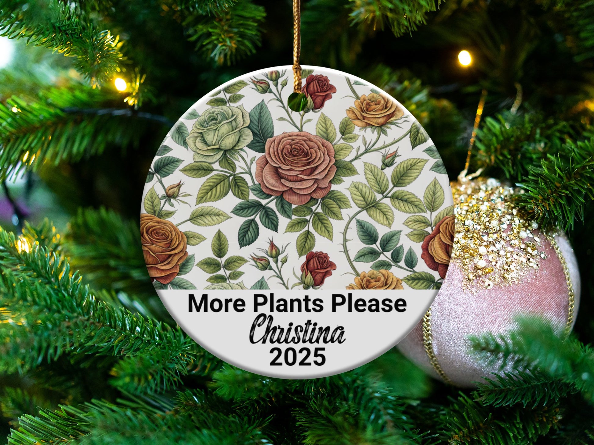 Personalized More Plants Please Christmas Ornament product