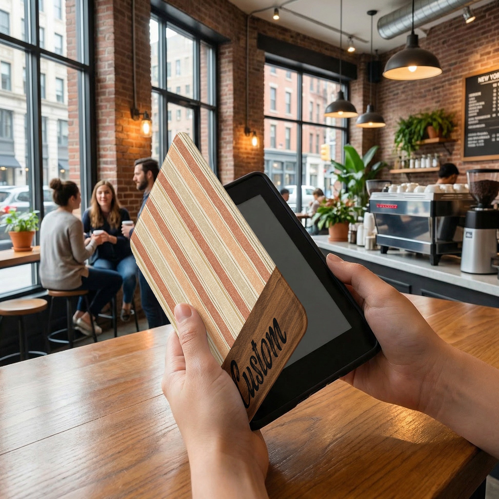 Custom Tablet Cover with Striped Design Protective Case