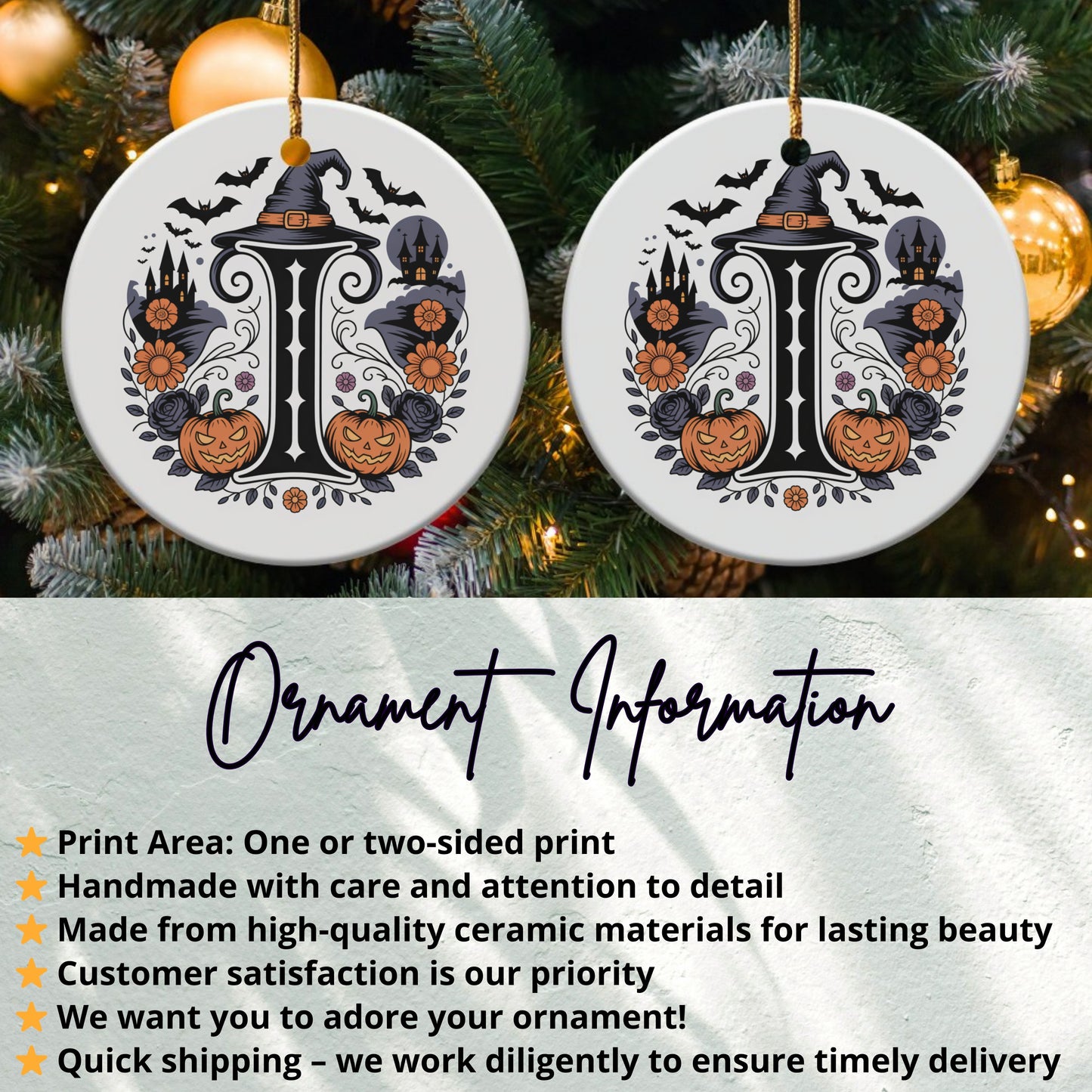 Halloween Theme Personalized Monogrammed Ornament product