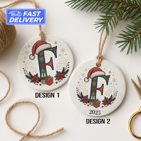 Personalized Initial Christmas Ornament 2025 product type