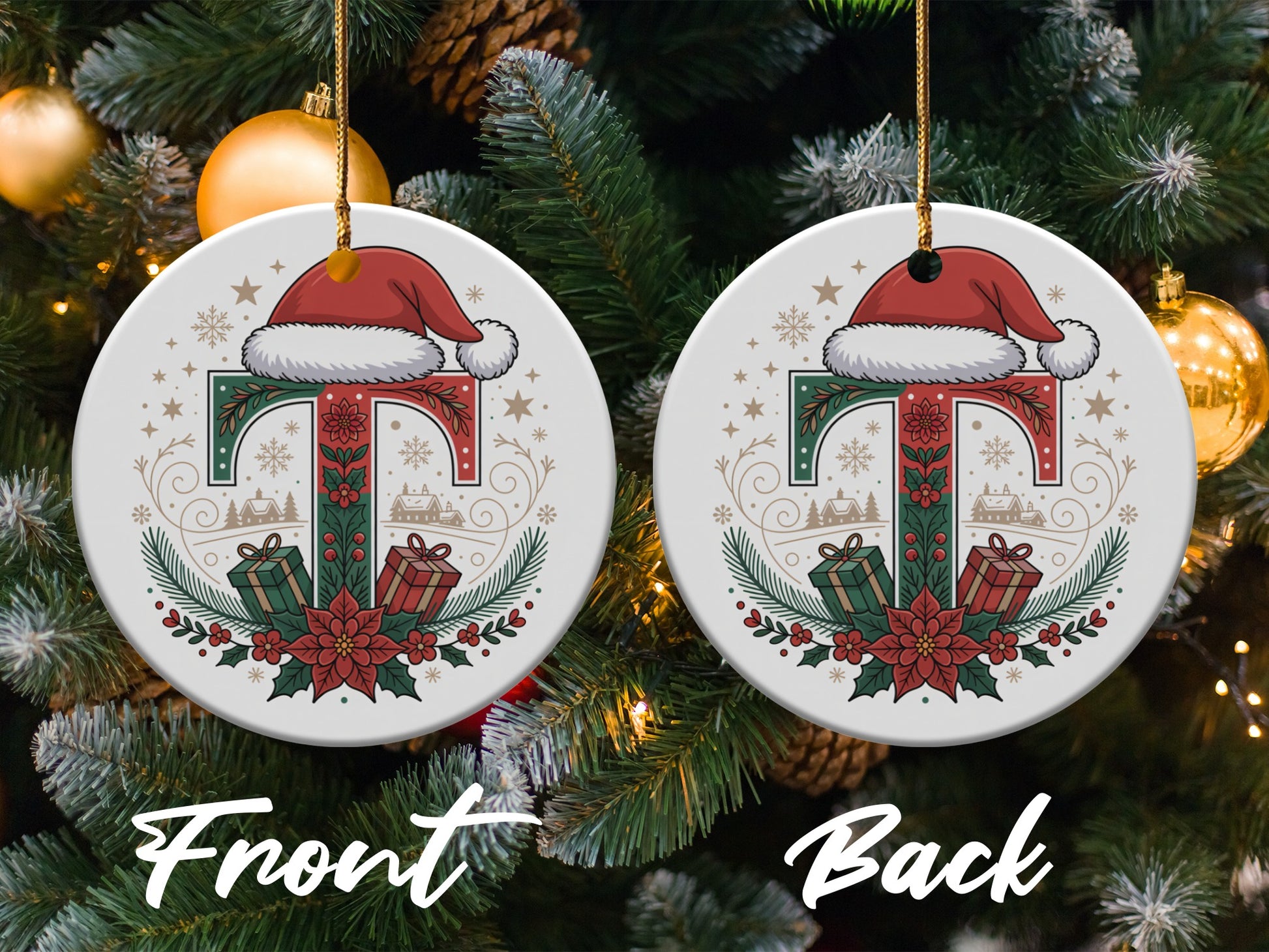 Christmas Ornament With Santa Hat Design product