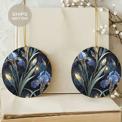 Stunning Floral Design Round Christmas Ornament Set