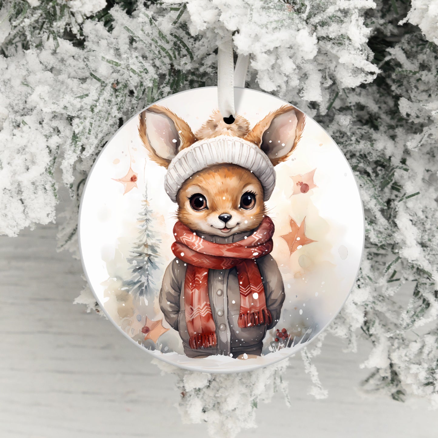 Festive Cute Animal with Winter Attire Ornament product