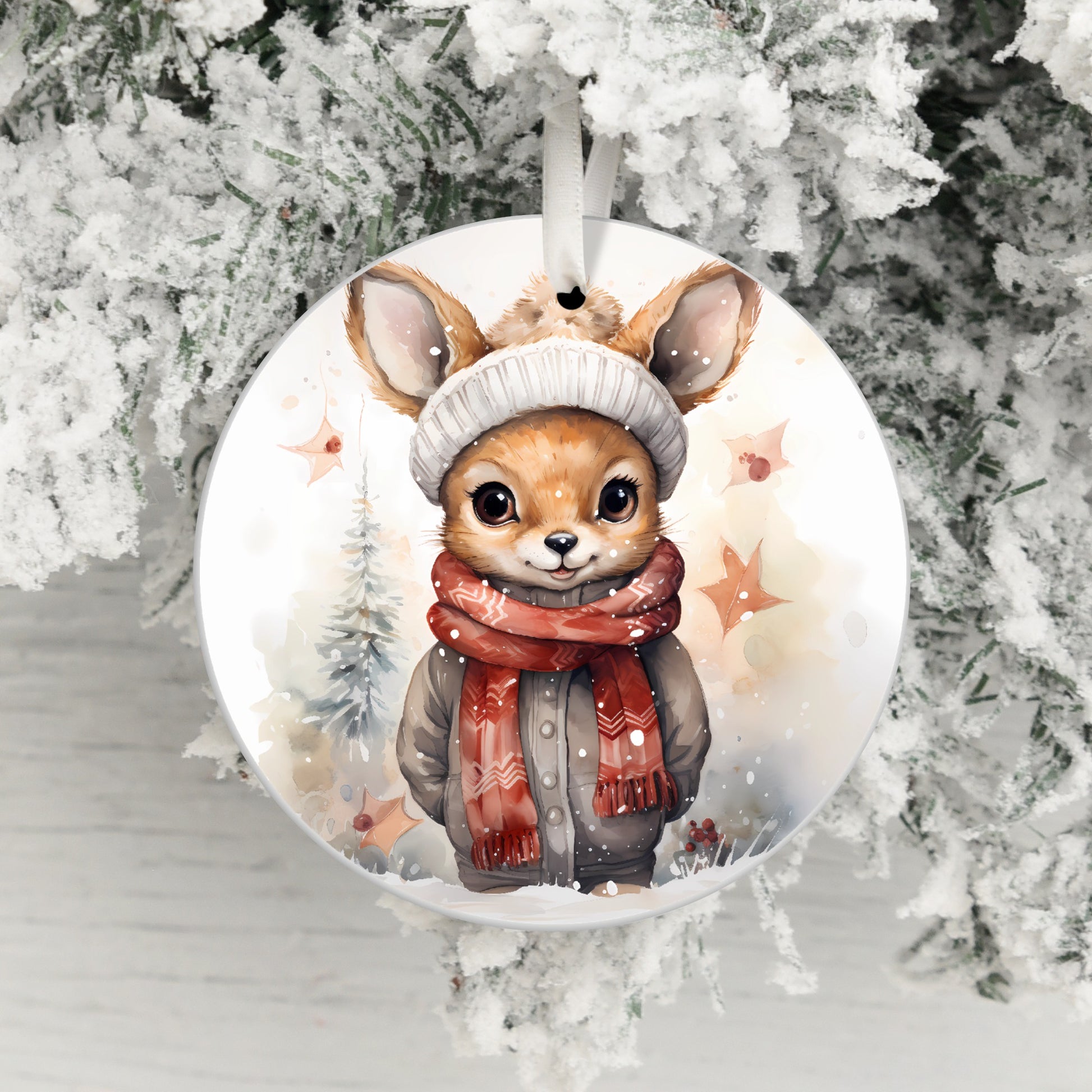 Festive Cute Animal with Winter Attire Ornament product
