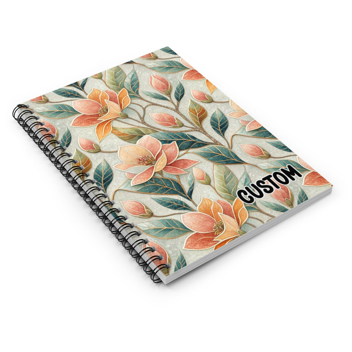 Floral Design Customizable Spiral Bound Notebook