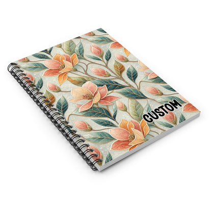 Floral Design Customizable Spiral Bound Notebook